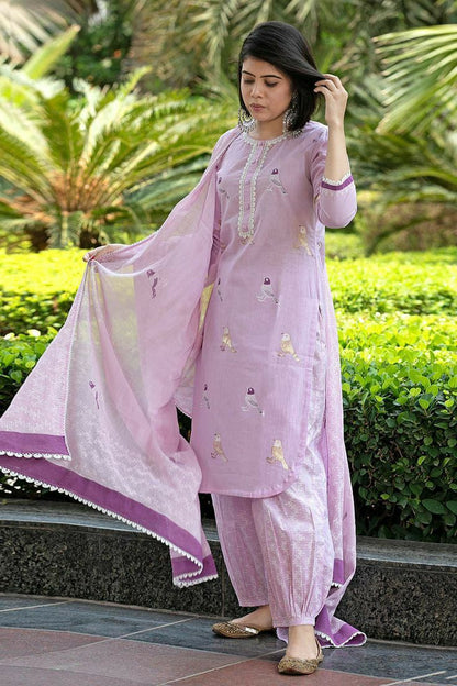 ZYFA Premium Afghani Kurta Pant Set with Soft Malmal Dupatta for Women