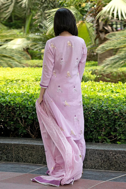 ZYFA Premium Afghani Kurta Pant Set with Soft Malmal Dupatta for Women