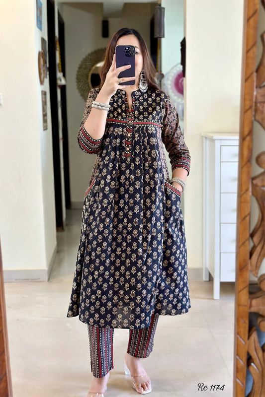 ZYFA Blue Kurta Pant Set with Matching Dupatta for Women