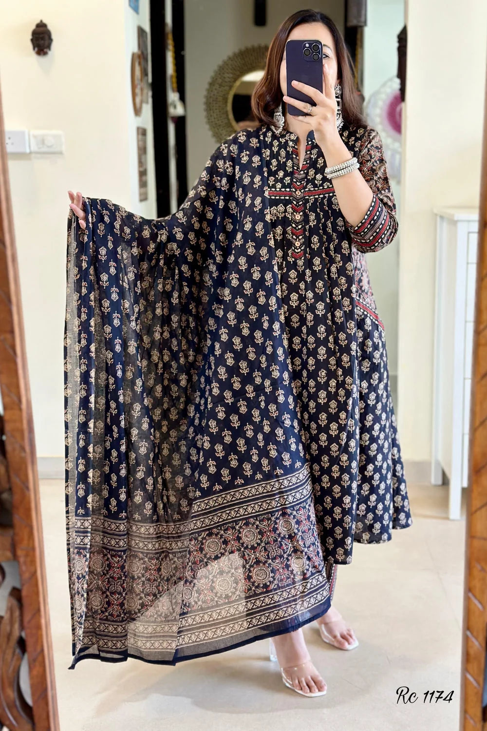 ZYFA Blue Kurta Pant Set with Matching Dupatta for Women